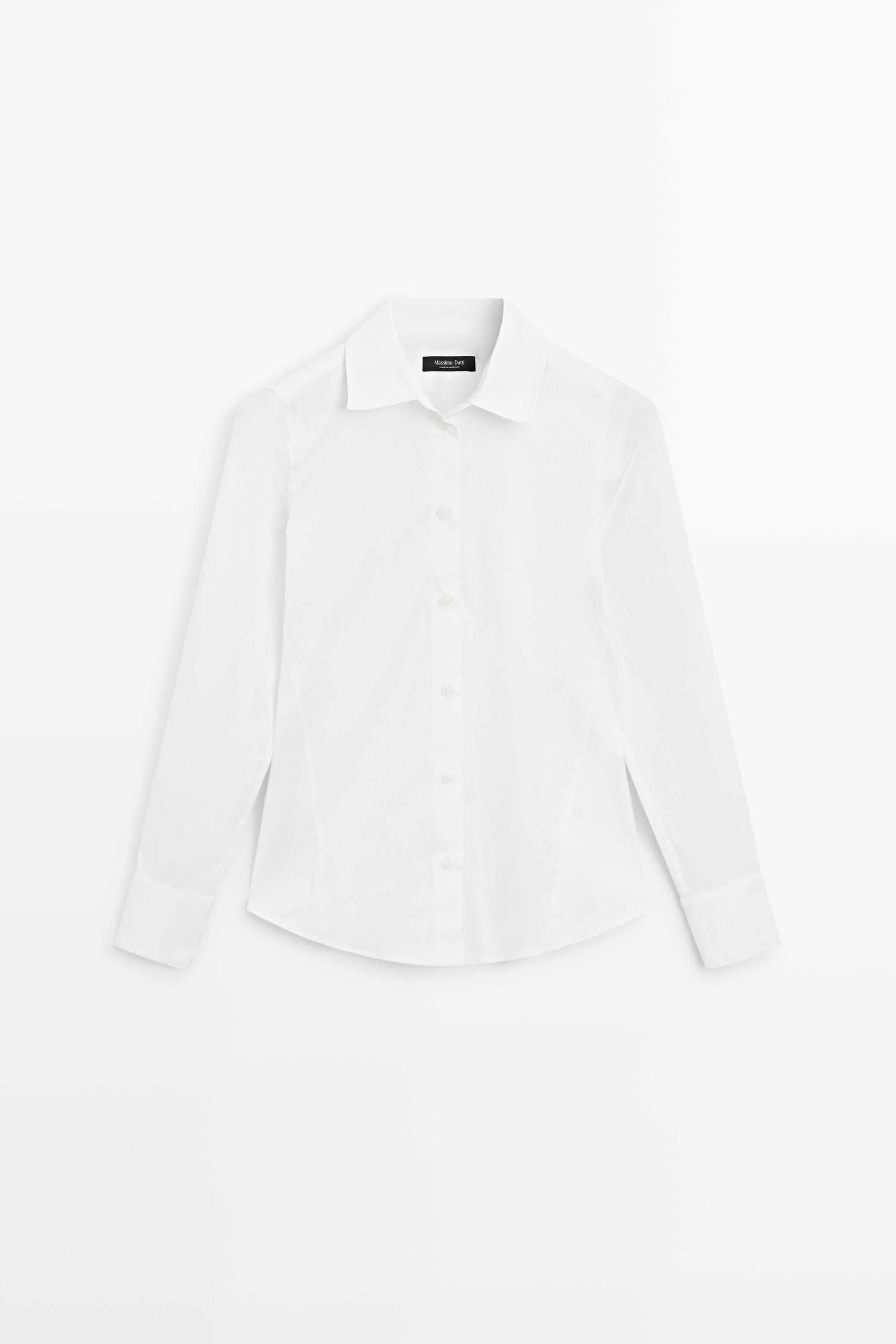 Chemise en popeline de coton mélangé